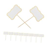 BEBEMOKO 50pcs Foodgrade Cheese Flags for Charcuterie Board and Buffet Blank Toothpick Food Tags for Party Wedding Birthday Appetizer Decorations Easy Write Labels for Elegant Food Signs