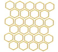 BEBEMOKO 50Pcs Hexagonal Pendant Charms for DIY Jewelry Making for Earrings Necklaces Bracelets Crafts Elegant Geometric Design for
