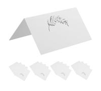 BEBEMOKO 50pcs Leaf Watercolor Guest Name Cards Wedding Place Cards Tent Seating Signs for Shower Party Banquet Table Setting with Blank Space for Custom Messages