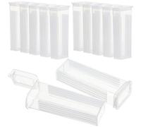 BEBEMOKO 50Pcs Plastic Glass Slide Storage Case for Microscopic Specimens Small Pathology Slide Box with Lid