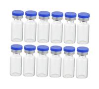 BEBEMOKO 50pcs Small Glass Vials with Caps Transparent Sampling Bottles for Liquids and Powders Reusable Storage Containers for Chemistry and Pharmaceuticals