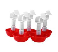 BEBEMOKO 5pcs Automatic Poultry Drinking Bowls Adjustable Square Tube Chicken Waterer Cups for Brooder Box Chicks Clean Water Dispenser Poultry Drinkers