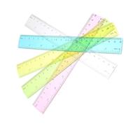 BEBEMOKO 5Pcs Flexible Colorful Plastic Rulers Precise Measuring Drawing Tools for Students Architects Engineers Office Supplies