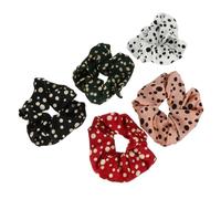 BEBEMOKO 5pcs Large Dot Pattern Hair Scrunchies for Women Soft Smooth Sweet Style Hair Ties Elastic Bands for Daily Wear Costume Party Stage Performance
