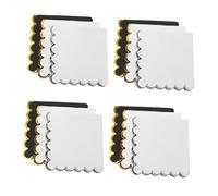 BEBEMOKO 60pcs Decorative Party Napkins with Wavy Edges Disposable Birthday Tissue Napkins in Ivory Black and Pearl White with Gold and Silver Foil Elegant Beverage Hand Towels for Weddings
