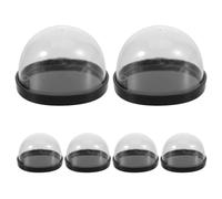 BEBEMOKO 6pcs Clear Plastic Dome Covers for Mini Display Cloche DIY Crafts Transparent Dustproof Bell Jar for Snow Globe Terrarium Tabletop Decoration