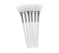 BEBEMOKO 6pcs Fan Shape Facial Mask Brushes for Skincare Application Reusable Soft Bristle Face Mask and Sleeping Applicators for Gel DIY Beauty Tools