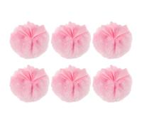 BEBEMOKO 6pcs Makeup Cushion Puff Soft Plush Round Powder Puff Pads with Ribbon for Loose Powder Foundation Blush Versatile Travel Washable Cosmetic Applicators