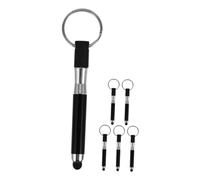 BEBEMOKO 6pcs Mini Capacitive Touch Screen Stylus Pens with Black Keyring Keychains for Smartphones and Tablets, Portable Mobile Phone Accessories for On-the-go Use