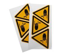 BEBEMOKO 6pcs Pinch Hazard Safety Warning Stickers High Viscosity Adhesive Caution Decal for Machinery Security Caution Sign Labels for Home Office Industrial Use