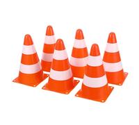 BEBEMOKO 6pcs Portable Plastic Traffic Cones for Parking and Road Safety High Visibility PE Warning Cones Stackable for Construction and Event Management