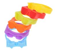 BEBEMOKO 6Pcs Silicone Wine Bottle Charms Reusable Drink Markers for Beer Cocktails Multi Functional Identifiers for Parties Easy to Clean Clip Design