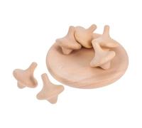 BEBEMOKO 6pcs Wooden Spinning Tops for Unfinished Craft for Painting and DIY Montessori Educational Game to Enhance Logical Thinking Family Interaction and Indoor Competitive Fun