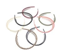 BEBEMOKO 7pcs Non Slip Plastic Teeth Hair Band for Face Washing Curly Hair Hoop Headband with Wavy Teeth for Skincare Spa Shower Firm Fit Hairband for Managing Small Strands and Makeup