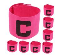 BEBEMOKO 8pcs Adjustable Soccer Captain Armbands Elastic Football Leader Bands with Bold C Marking for Team Leaders Comfortable Breathable Fit for Sports Training Official Matches