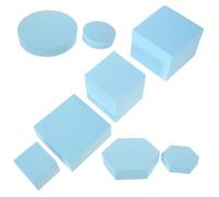 BEBEMOKO 8pcs Geometric Cube Photo Props Set for Cosmetics Photography, Blue 3d Decorative Posing Accessories for Product Shoots and Social Media Content