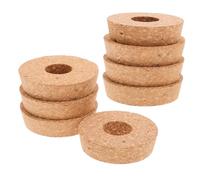 BEBEMOKO 8pcs Hydroponic Vase Lids with Hole Cork Bottle Stoppers Wood Jar Cork Hydroponic Planter Lids Stoppers for Plant Hollow Vase Flower Jar Insert Brown