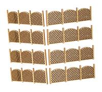 BEBEMOKO 8Pcs Mini Wooden Fence Model Small Landscape Adornment Decorative Micro Garden Picket Fence for DIY Dollhouse Crafts Indoor Use Safe Wood Material