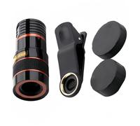 BEBEMOKO 8x Telephoto Lens Clip for Smartphone Monocular Cellphone Zoom Lens Adjustable Focus Compatible Mobile Phones Black