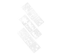 BEBEMOKO 9 Sheets Reusable Landscape Painting Stencils for Crafting Pet Material Drawing Templates with City Forest Farm Beach Designs for DIY Art Projects and Festive Decorations