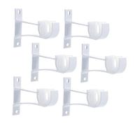 BEBEMOKO Aluminum Alloy Curtain Rod Supports Heavy Duty Fixed Brackets for Roman and Single Rods Easy Install with Screws Wall Mount Holders for Drapery Poles