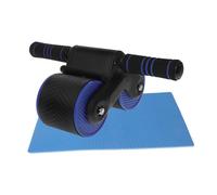 BEBEMOKO Automatic Rebound Ab Roller Wheel with Mobile Phone Holder and Knee Pad Dual-wheel Abdominal Trainer for Home Gym Core Strengthening Lightweight Detachable Design with Random Color
