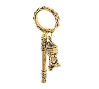 BEBEMOKO Brass Zodiac Monkey Keychain with Monkey King Staff Pendant Car Ornament Bag Charm for Backpack Wallet Accessories Collectible Chinese Mythology