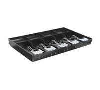 BEBEMOKO Cash Register Drawer Tray Replacement with Bill Clips Coin Compartments Multi-Grid Money Drawer Insert for Supermarket Store Commercial Use Black