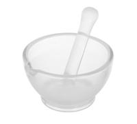 BEBEMOKO Clear Glass Mortar and Pestle Food-grade Mini Medicine Mixer Grinder for Laboratory and Kitchen Pharmacy Use Portable Spice Crusher for Precision Grinding
