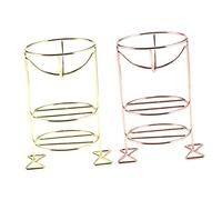 BEBEMOKO Cosmetic Beauty Sponge Rack 2pcs Three-layers Metal Makeup Sponge Holder Stand for Women Powder Puff Drying Storage in Rose Gold and Gold