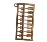 BEBEMOKO Creative Brass Abacus Keychain Pendant Retro Mathematics Charm for DIY Jewelry Making Brass Key Ring Accessory Family Friends Lovers