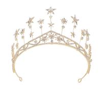 BEBEMOKO Crystal Inlaid Star Crown Hairpin Bridal Hair Accessories for Women Wedding Party Elegant Hair Clip with Glittering Diamonds Comfortable and Easy to Wear