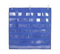 BEBEMOKO Daily Schedule Pocket Chart for Classroom Multi-layer Pet Pockets, 3-Ring Blue Hanging Organizer for Early Education and Sentence Strip Display, Wall-Mounted Classroom Supplies