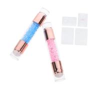 BEBEMOKO Dual Head Manicure Stamper 2pcs Small Size Milky White Blue and Pink Nail Art Stamper for Diy Home Salon Nail Art Tools