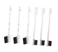 BEBEMOKO Dual Tip Eyebrow Brush and Hairline Comb Set, Small Precision Brow Brush with 6pcs Multi-color Heads (pink, Green, Blue), Multifunction Makeup Tool for Detailed Hair Stroke