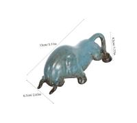 BEBEMOKO Elegant Porcelain Ox Tea Pet Figurine for Kung Fu Tea Ceremony Feng Shui Lucky Animal Ornament for Home and Office Decoration Symbol of Prosperity and Success Detailed Zodiac Cow
