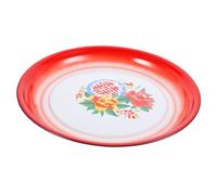 BEBEMOKO Enamel Plate Decorative Round Food Platter Serving Trifle Dish Home Accessory