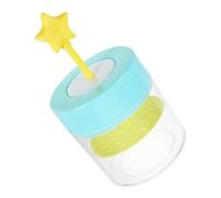 BEBEMOKO Facial Foamer Cup and Shampoo Foam Maker Small Reusable Plastic Bubble Dispenser for Washing Face and Body Blue Star Design Suitable for Daily Skincare and Bath Use