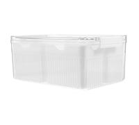 BEBEMOKO Fridge Condiment Organizer Spice Container for Fridge Storage Boxes Lids Cheese Storage Box for Spices