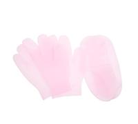 BEBEMOKO Gel Moisturizing Gloves and Socks Set 2 Pairs Pink Elastic Spa Lotion Hand and Foot Care for Dry Cracked Skin Overnight Hydrating Skin Care Therapy