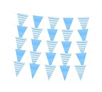 BEBEMOKO Germany Themed Beer Festival Banner Decorative Blue White Checkered Bunting Party Supply for Oktoberfest and Festival Decorations