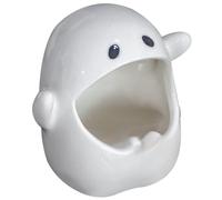 BEBEMOKO Ghost Ashtray Ceramic White Ceramic Ash Holder for Home and Office with Key Tray and Spooky Halloween Decoration Novelty Ghost Gift for Men and Women