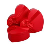 BEBEMOKO Gold Lidded Heart Shaped Box 3pc Set Blue Boxes for Elegant Decorative Packaging