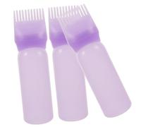 BEBEMOKO Hair Oil Bottle Applicator Root Comb Bottle 3Pcs Plastic 17.5X4.5Cm Easy Hair Styling Even Color Distribution Salon Use