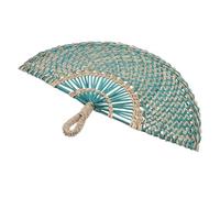 BEBEMOKO Handmade Chinese Style Woven Fan Wall Art Rustic Boho Semicircle Straw Fan for Wedding Party Decoration with Stable Hanging Design