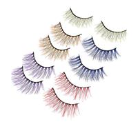 BEBEMOKO Handmade False Eyelashes 5Pcs 4.00X2.00Cm Easy to Remove Reusable Women False Eyelashes Fashionable Chic Party Eye Accessories