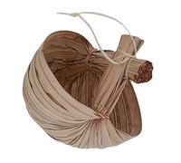 BEBEMOKO Handwoven Palm Leaf Dessert Bowl for Salad Ice Cream Fruit Smoothie Tropical Style Snack Basket Sustainable Serving Dish for Home and Parties