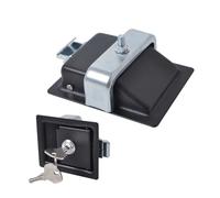 BEBEMOKO Heavy Duty Carbon Steel Trailer Box Lock with Keys Weather Resistant Anti-Paddle Handle Latch for Truck Toolboxes Car Accessories Mechanic Trailers Black Zinc Alloy Coating