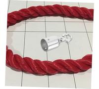 BEBEMOKO Heavy Duty Rope End Stopper with Snap Hook Silver Large Cord Cap Connector for Stanchion Barrier Ropes Easy Installation Elegant Design for Hotels Homes and Event Spaces