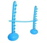 BEBEMOKO Inflatable Limbo Game for Blue PVC Jumping Stick Backyard Giant Outdoor Party Decoration Motor Skills and Coordination for Family Fun